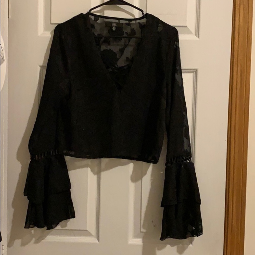 See through floral shirt